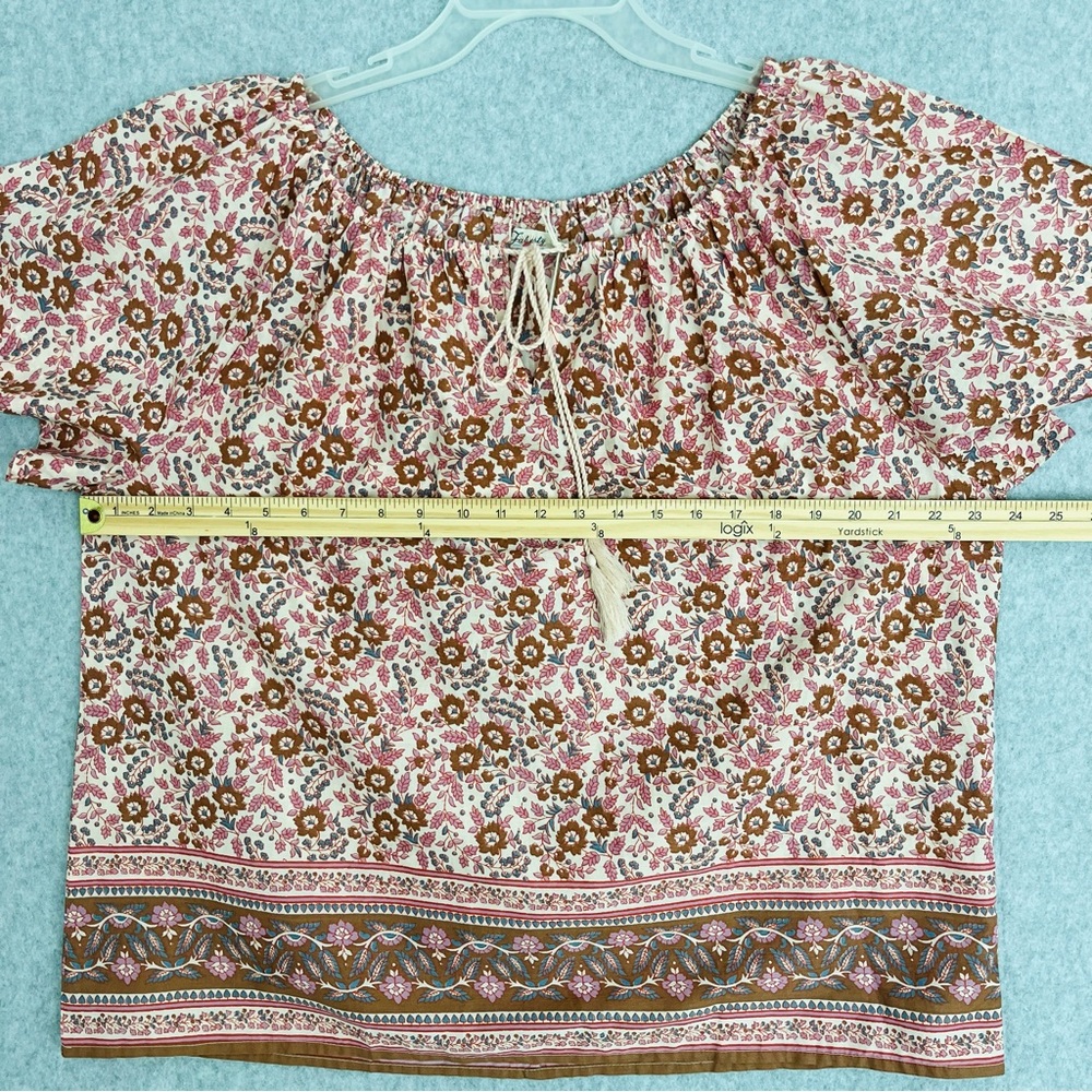 Faherty Womens Top Small Florence Earth Block Floral Boho Organic Cotton NWT - Picture 12 of 15